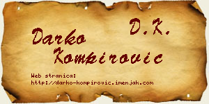 Darko Kompirović vizit kartica